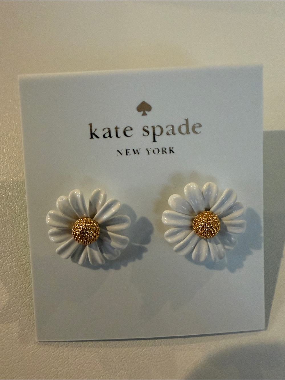 kate spade White Daisy Earrings with Gold Center